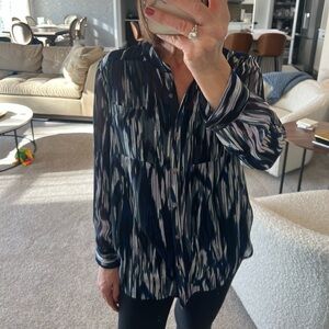 Vince Camuto Blue and Black Blouse